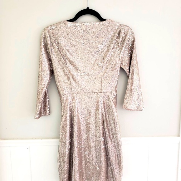 Lulus Dancing Fountain Gold Sequin Dress XS - Picture 4 of 5